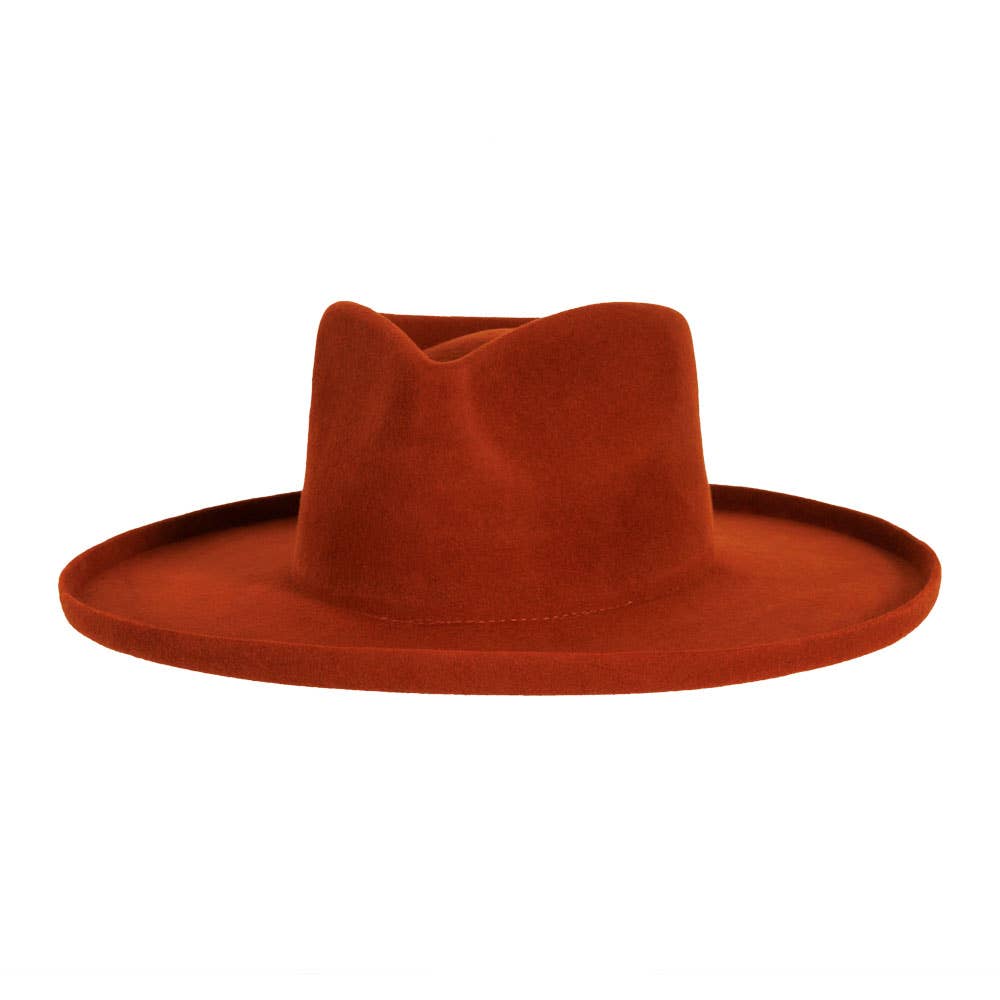 Wool Felt Teardrop Fedora Curled Brim Hat - Style Rustler