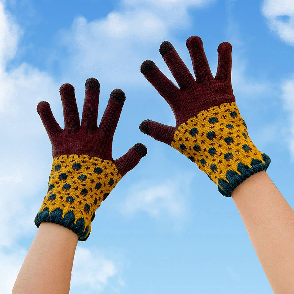 Mix-Match Knit Gloves