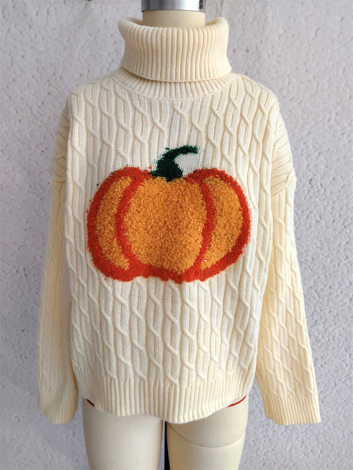 Turtleneck Pumpkin Knit Casual Fashion Sweater