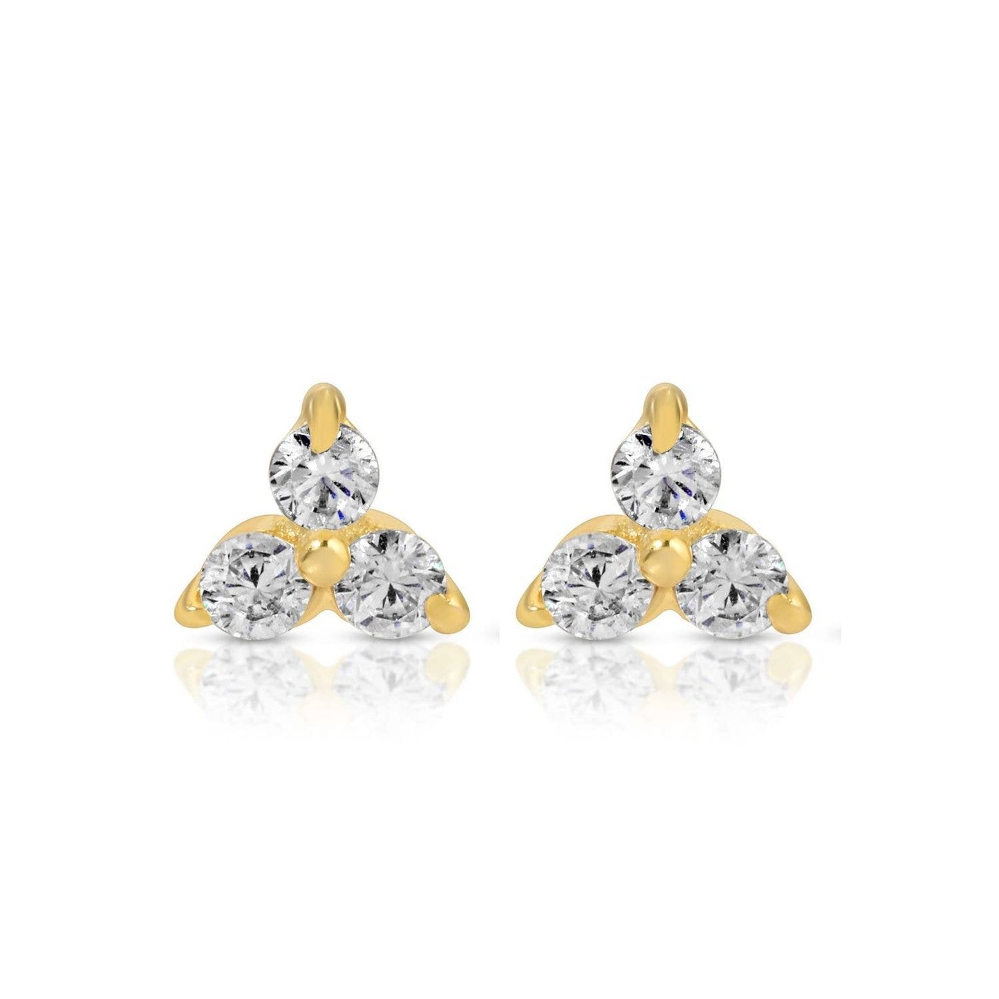 Triple Cluster Studs on Velvet Tag
