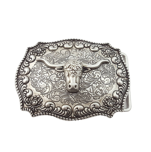 Judd Western Antique Silver Long Horn Buckle