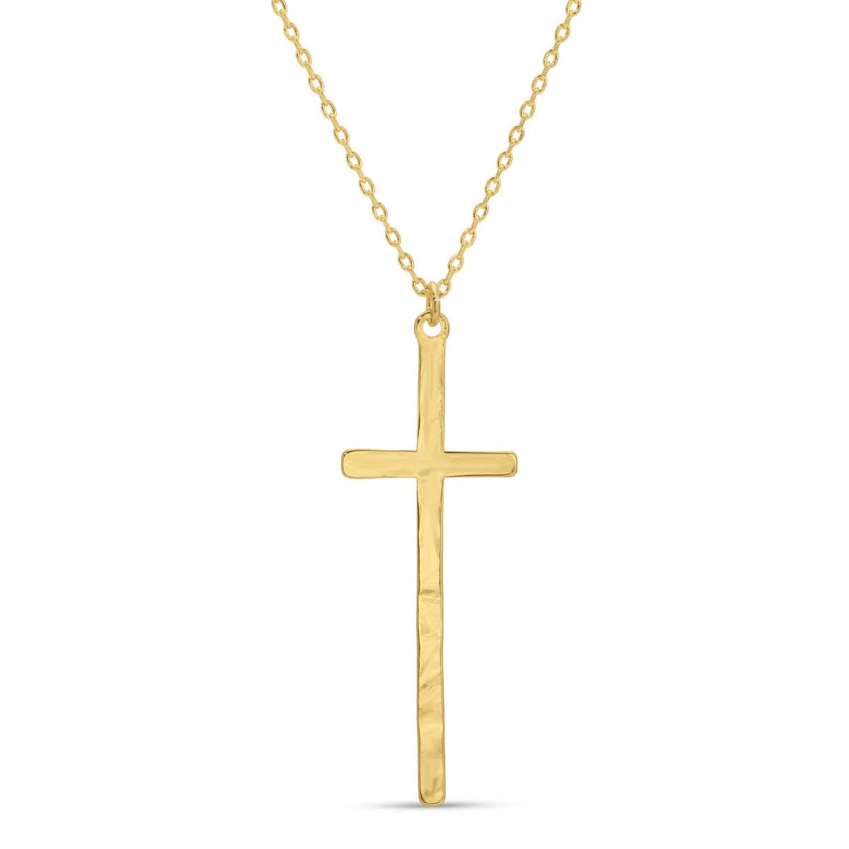 Gilded Slim Cross Pendant Necklace