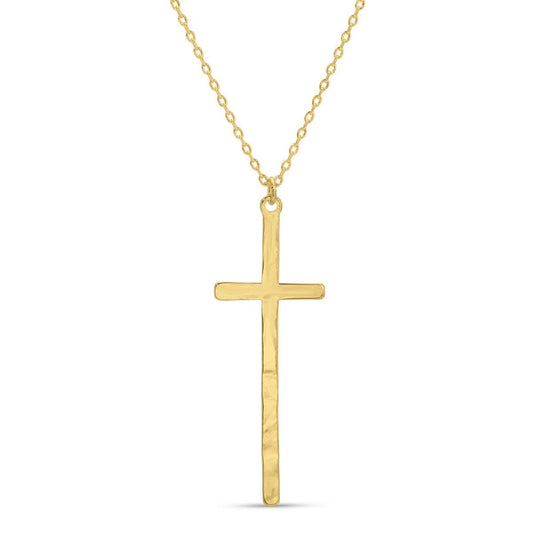 Gilded Slim Cross Pendant Necklace