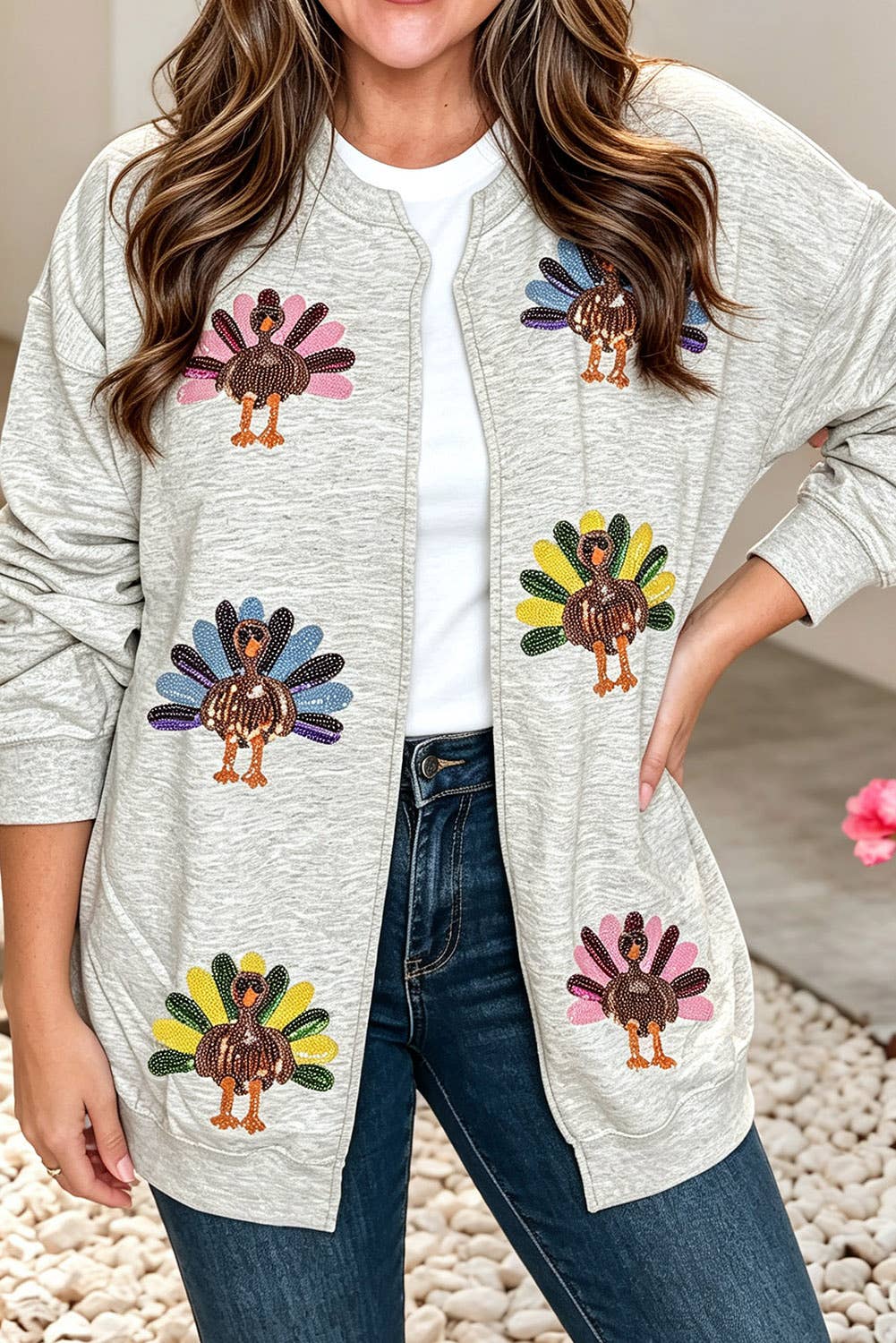 Turkey Open Front Sweatshirt