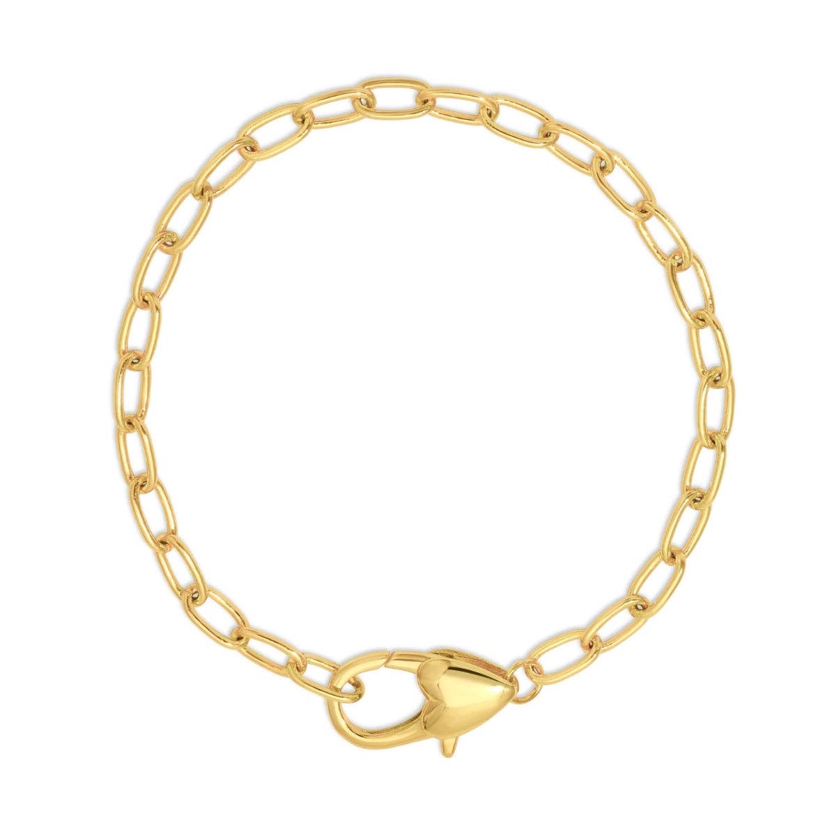 Oval Link Chain Bracelet with Heart Clasp