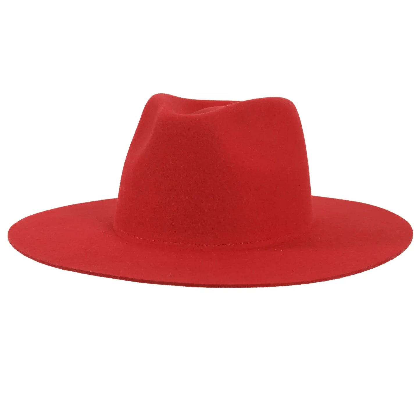 100% Wool Felt Flat Brim Fedora Hat - Style Rancher