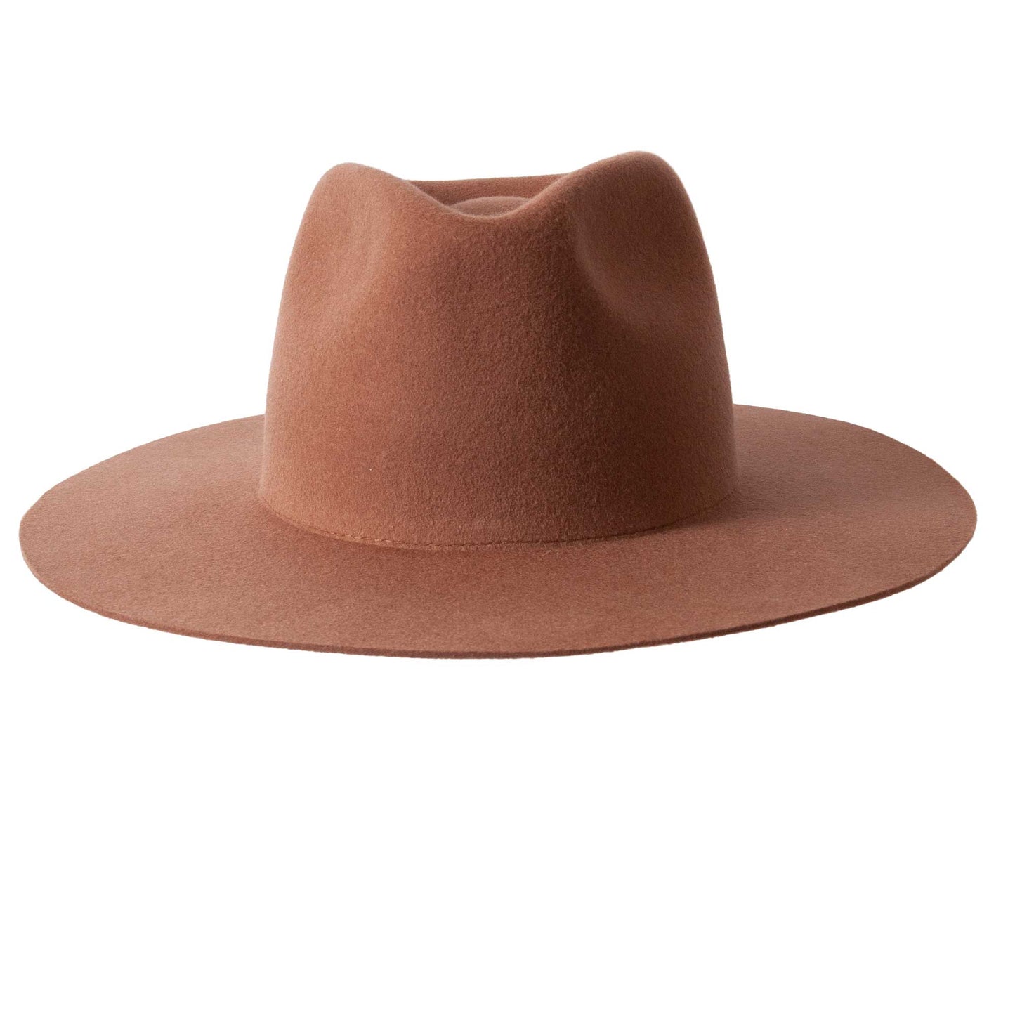 100% Wool Felt Flat Brim Fedora Hat - Style Rancher