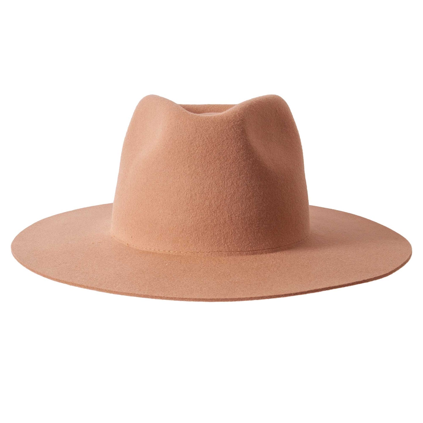 100% Wool Felt Flat Brim Fedora Hat - Style Rancher