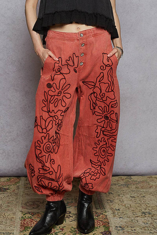 The Twila Floral Embroidered Pants