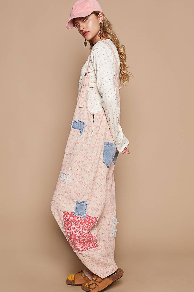 The Suki Flower Denim Overalls