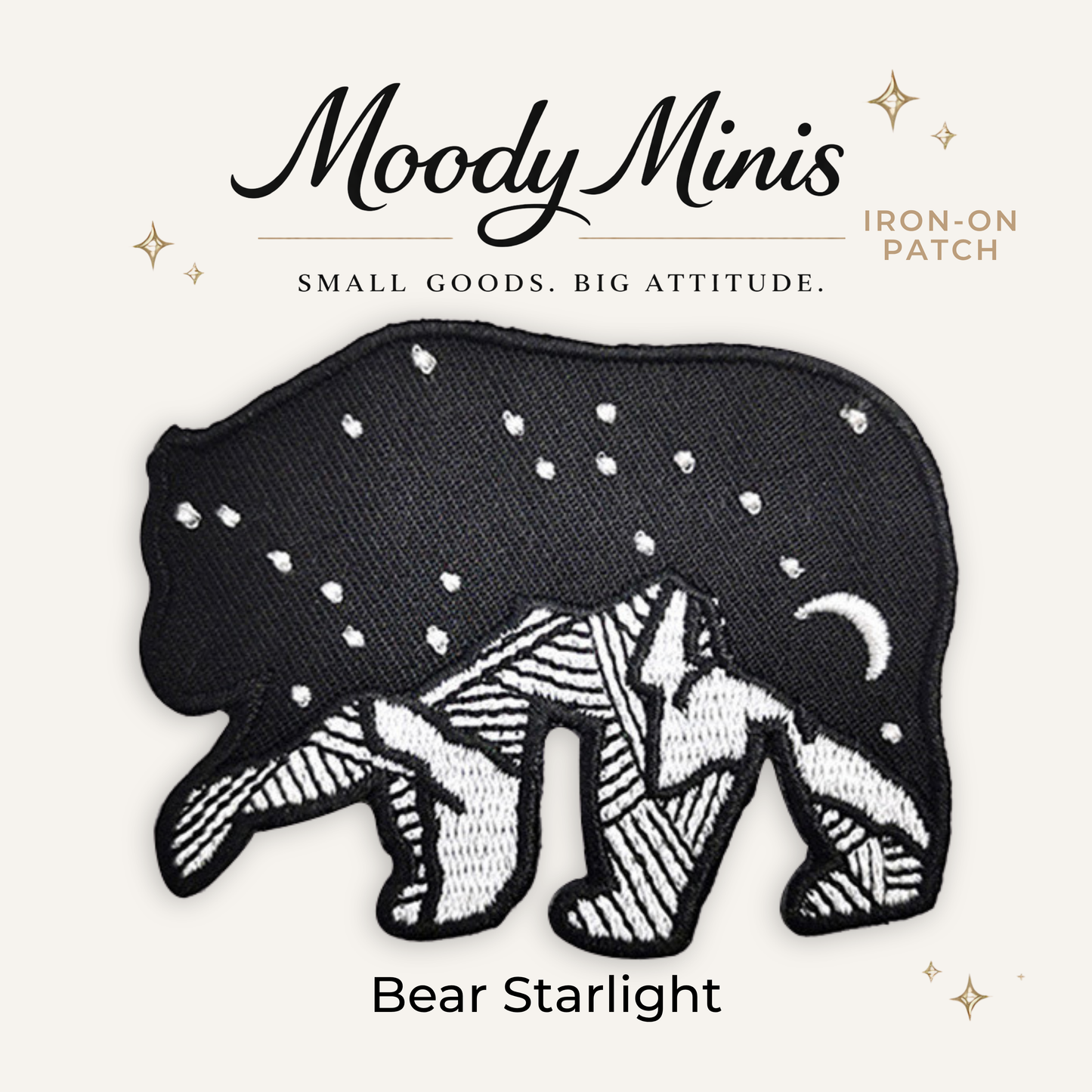 Bear Starlight Embroidered Patch- RTS