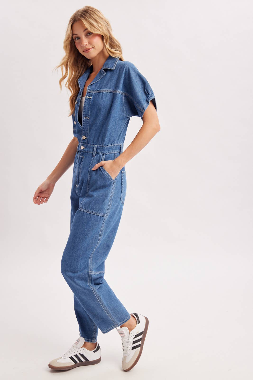 STILLA DENIM UTILITY JUMPSUIT