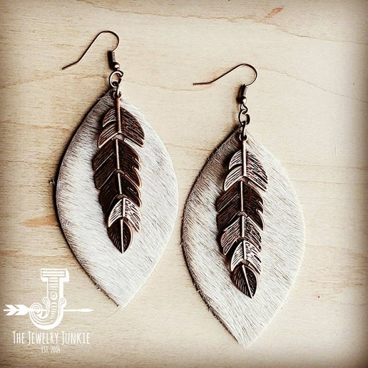 Indian Head Leather Earrings