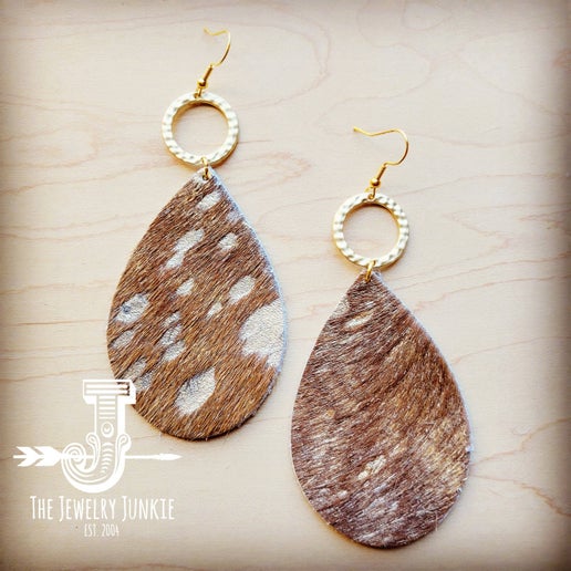 Leather Teardrop Earrings