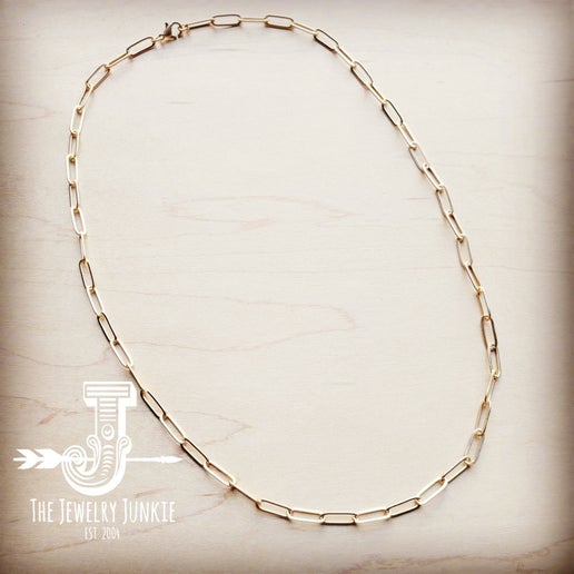 Paperclip Gold Chain Necklace