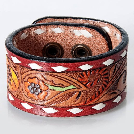 Leila Western Belt Bracelet (Orange Flower)